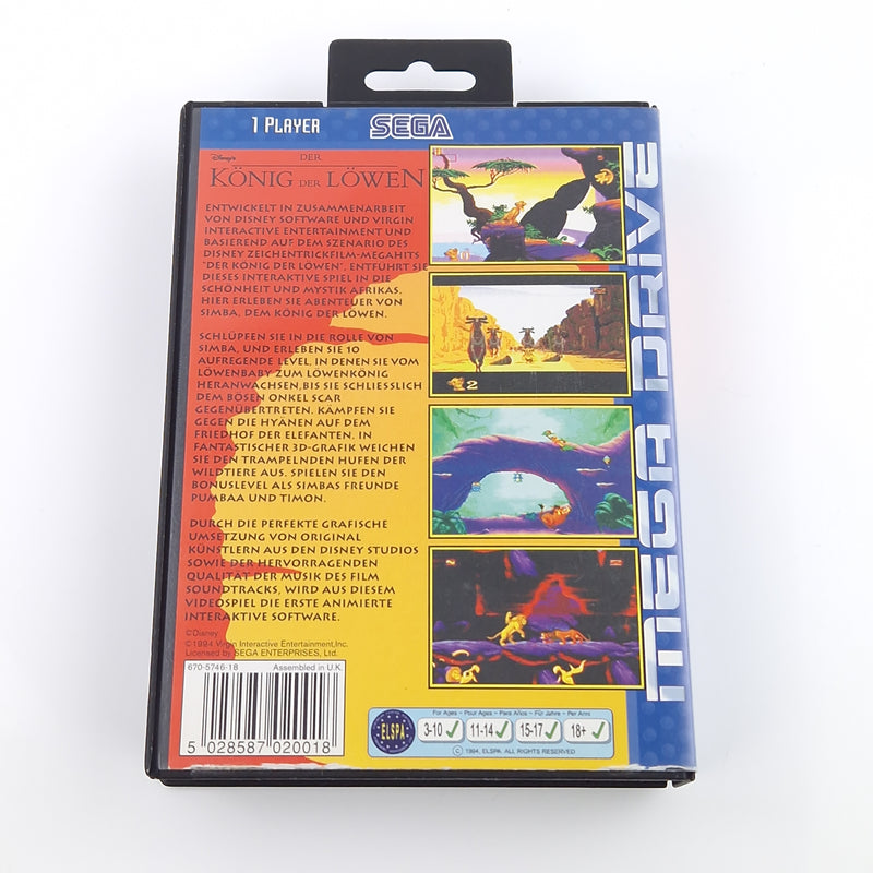 Sega Mega Drive Spiel : König der Löwen - MD Modul Anleitung OVP PAL