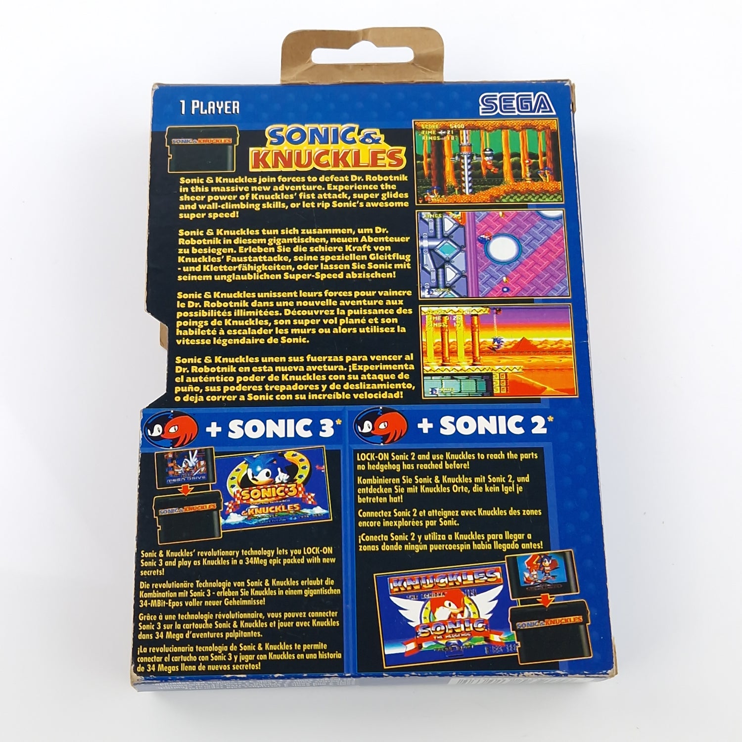 Sega Mega Drive Spiel : Sonic & Knuckles - MD Modul Anleitung OVP PAL