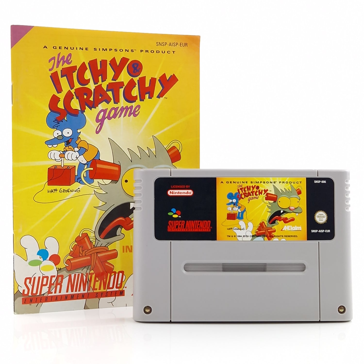 Super Nintendo Spiel : The Itchy & Scratchy Game - Simspons Modul + Anleitung