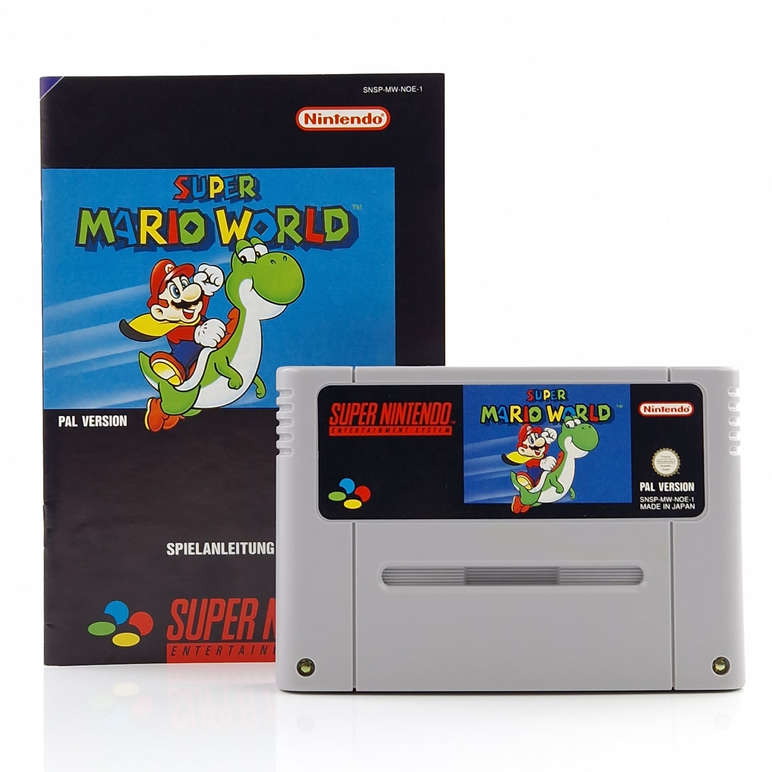 Super Nintendo Spiel : Super Mario World - SNES Modul + Anleitung PAL NOE-1