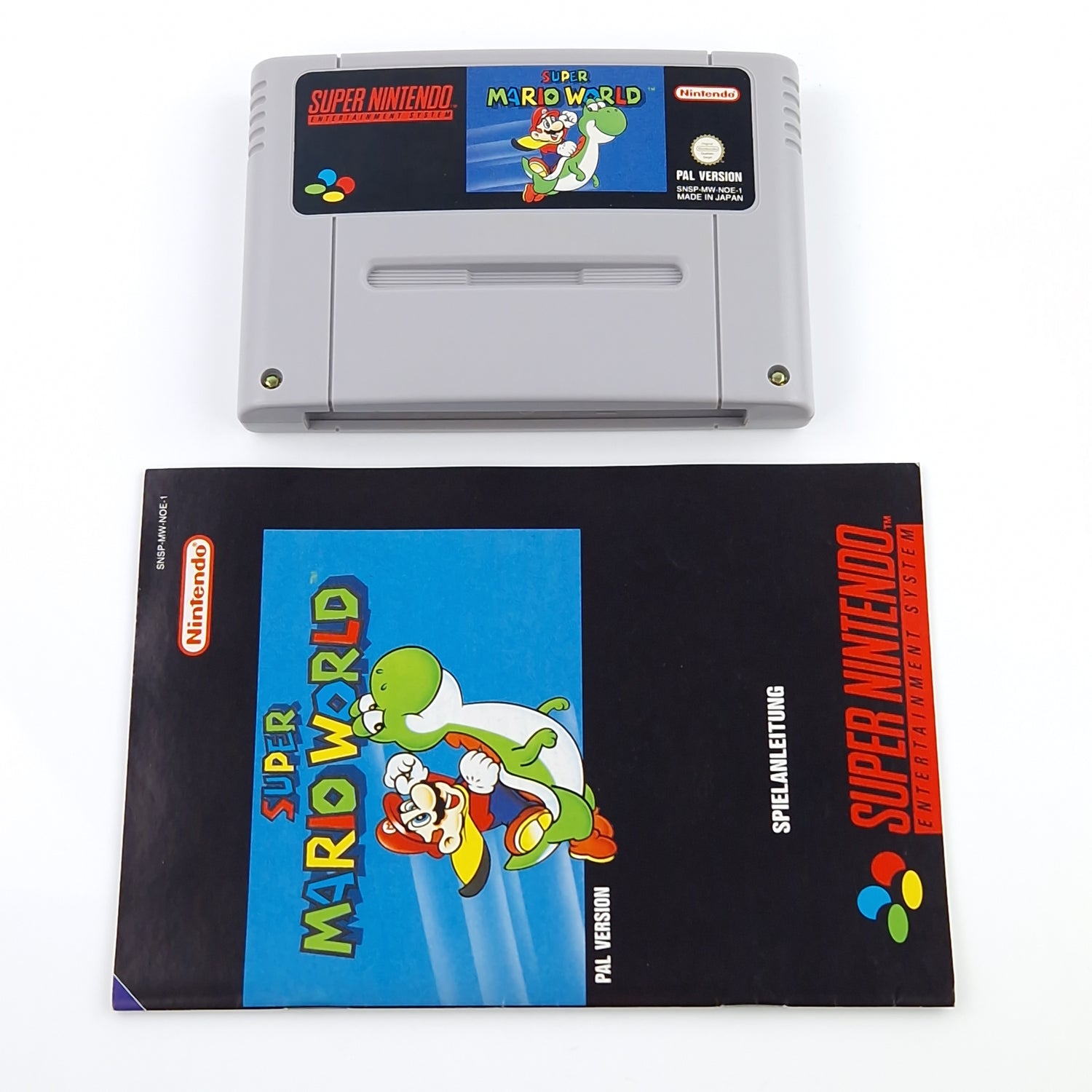 Super Nintendo Spiel : Super Mario World - SNES Modul + Anleitung PAL NOE-1