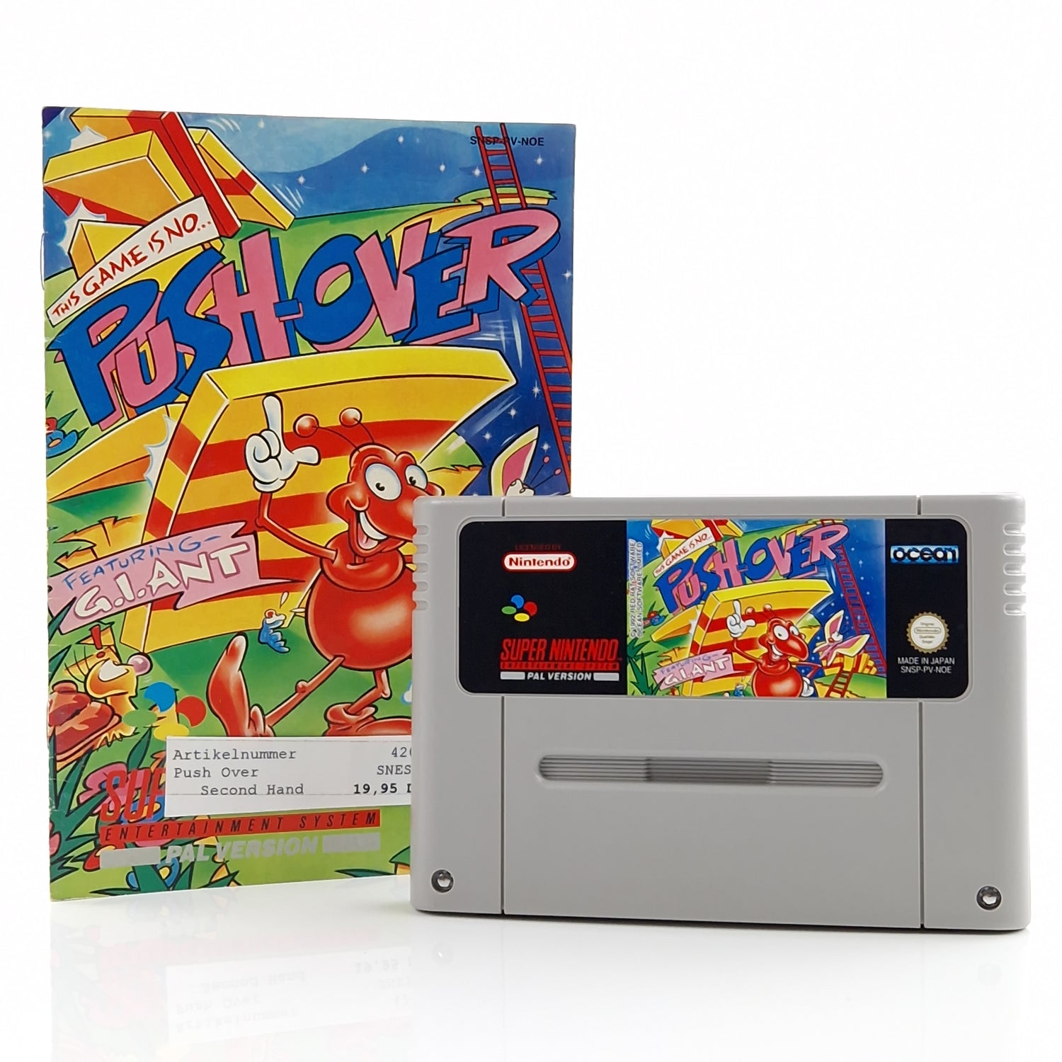 Super Nintendo Spiel : Push Over - SNES Modul + Anleitung PAL NOE