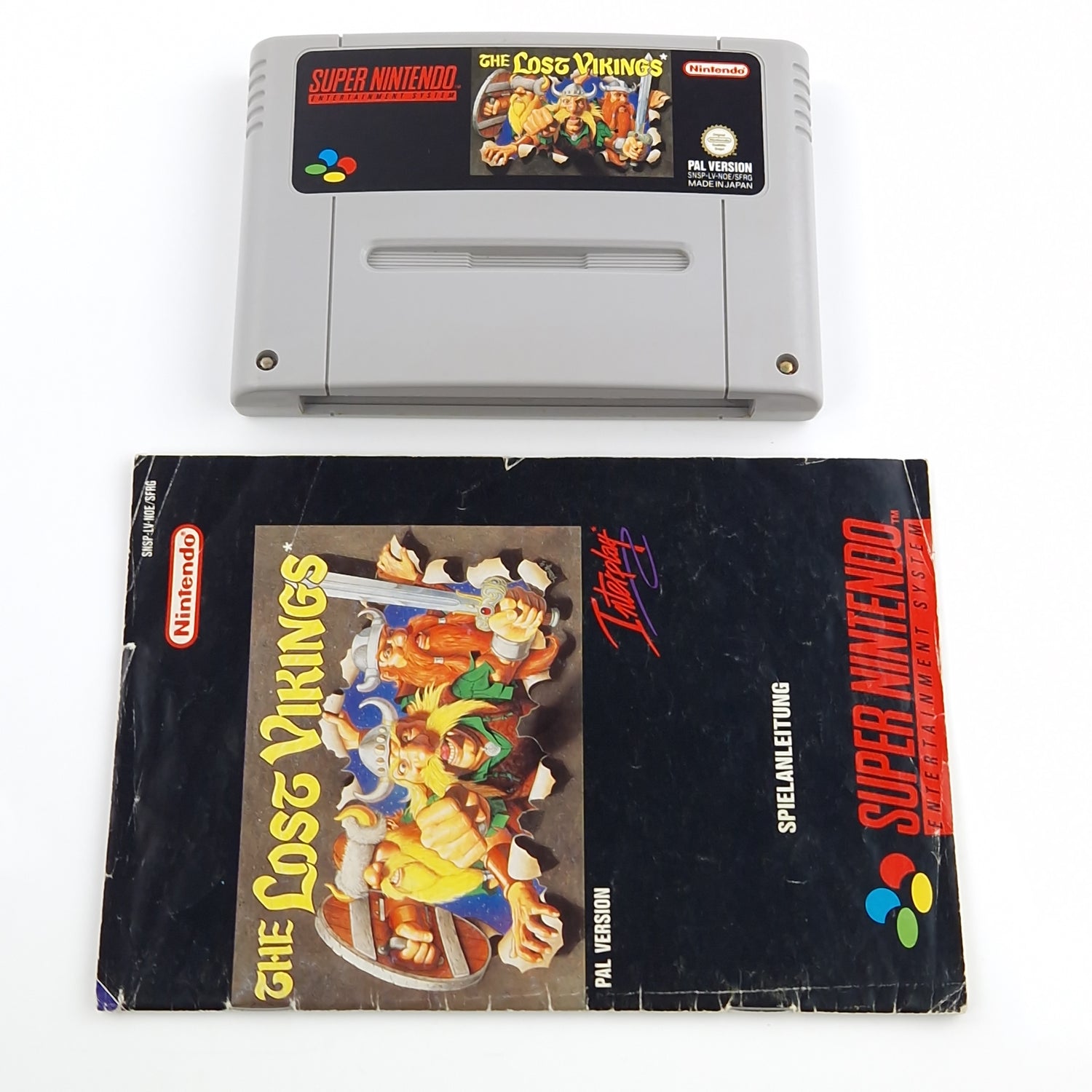 Super Nintendo Spiel : The Lost Vikings - SNES Modul Anleitung OVP PAL NOE/SFRG