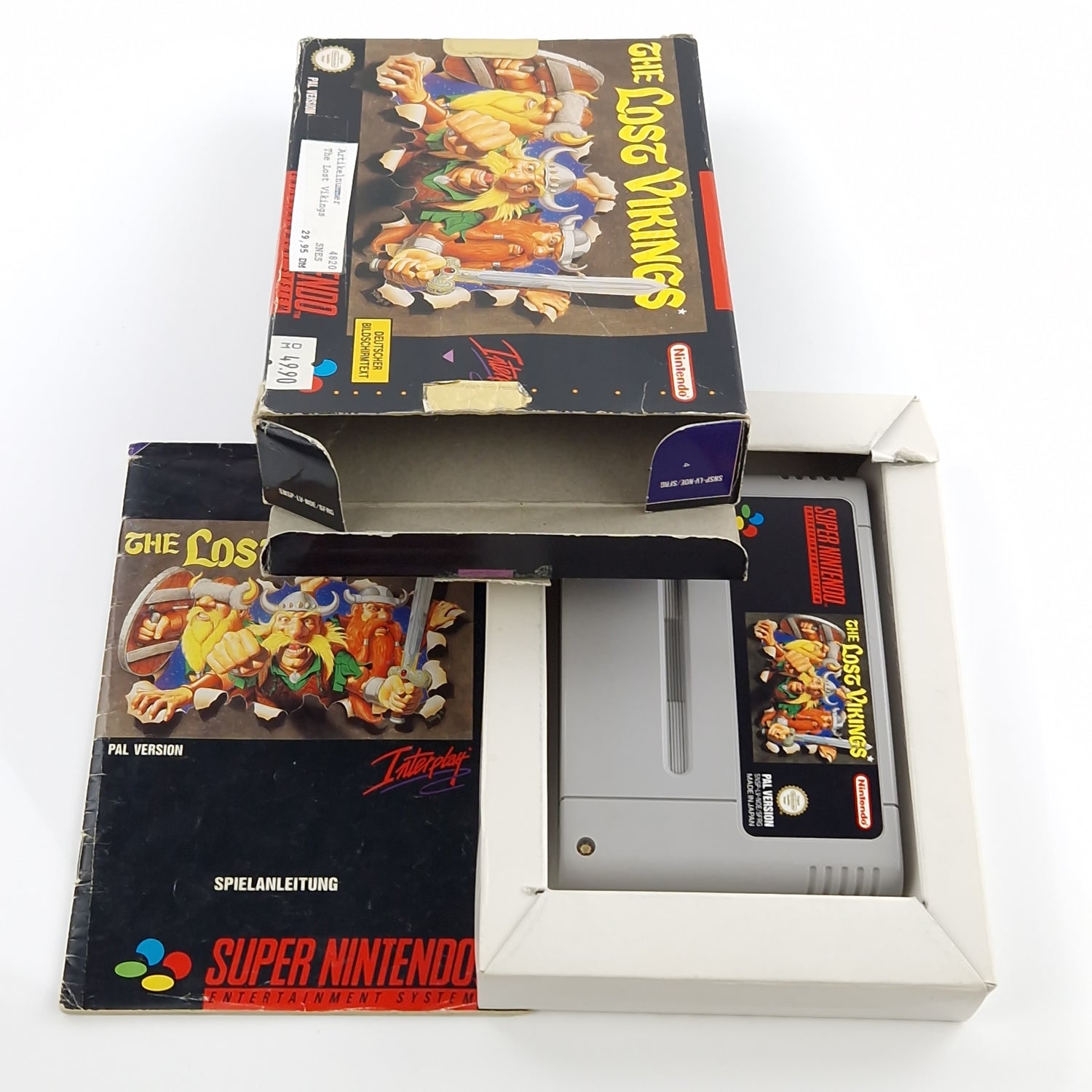 Super Nintendo Spiel : The Lost Vikings - SNES Modul Anleitung OVP PAL NOE/SFRG