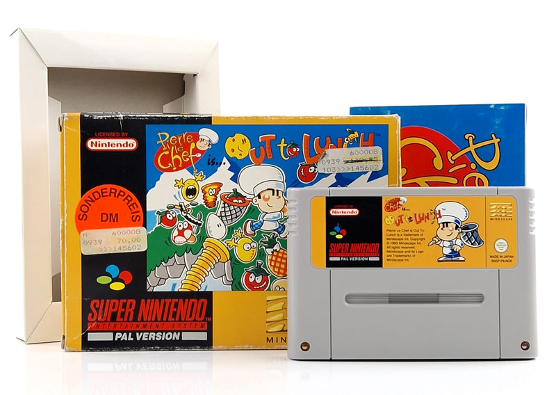 Super Nintendo Spiel : Pierre le Chef is out to lunch SNES Modul Poster OVP