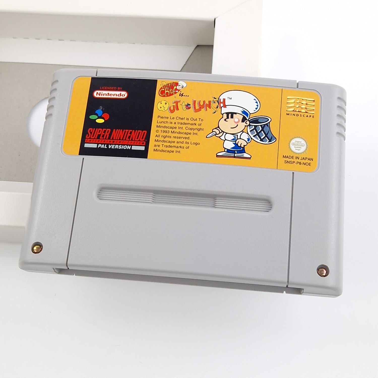 Super Nintendo Spiel : Pierre le Chef is out to lunch SNES Modul Poster OVP