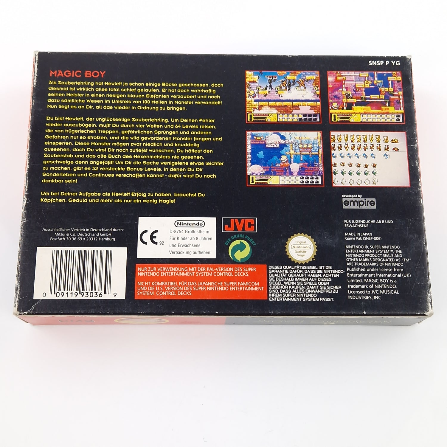 Super Nintendo Spiel : Magic Boy - SNES Modul Anleitung OVP PAL NOE