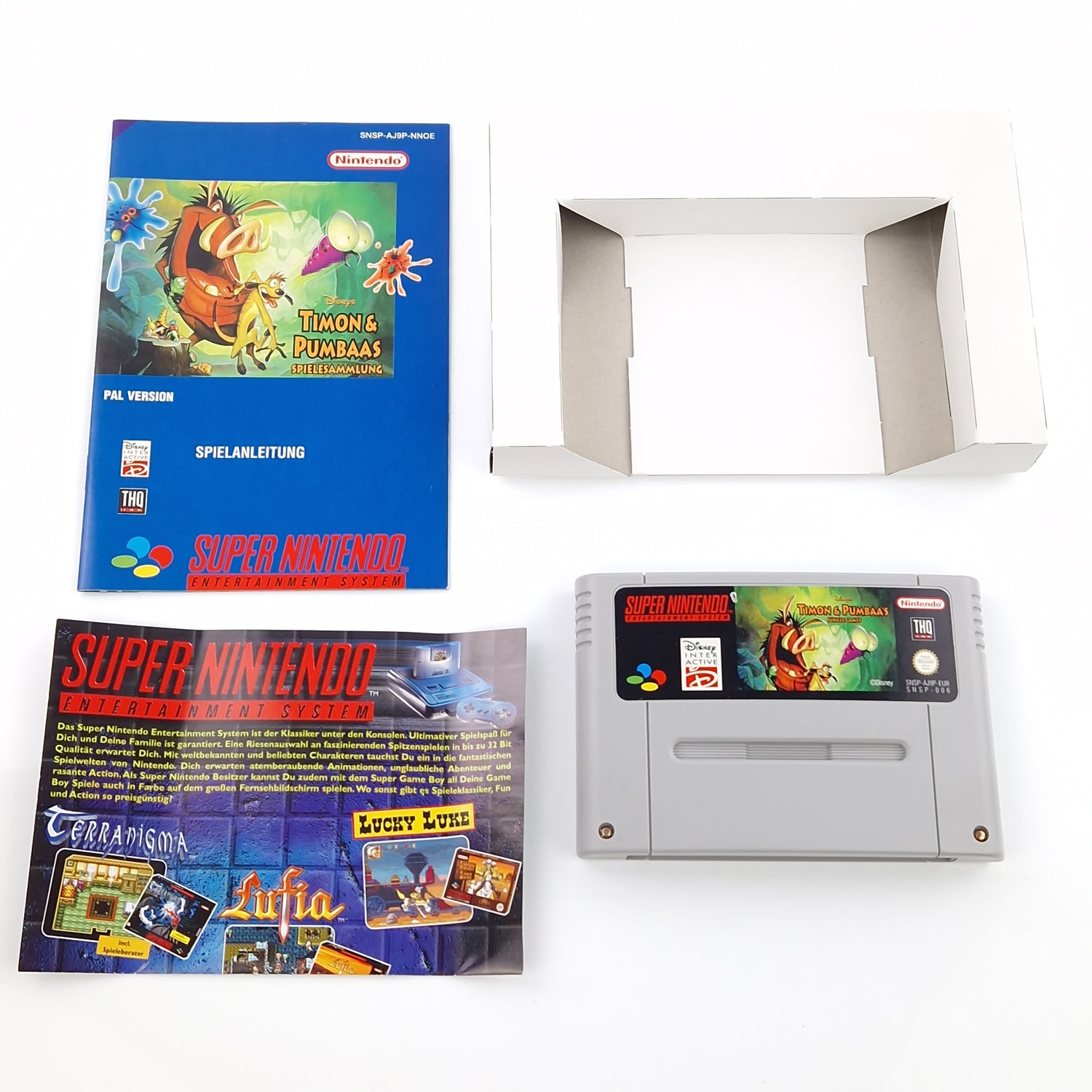 Super Nintendo Spiel : Disneys Timon & Pumbaas Spielesammlung - SNES OVP PAL