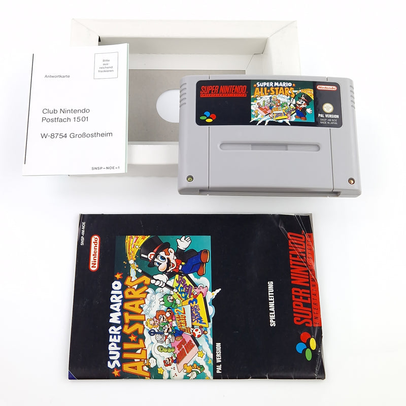 Super Nintendo Spiel : Super Mario All-Stars - SNES Modul Anleitung OVP PAL NOE