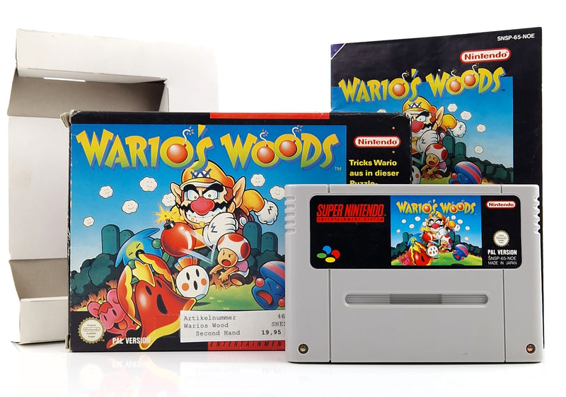 Super Nintendo Spiel : Wario Woods - SNES Modul Anleitung OVP PAL Game NOE