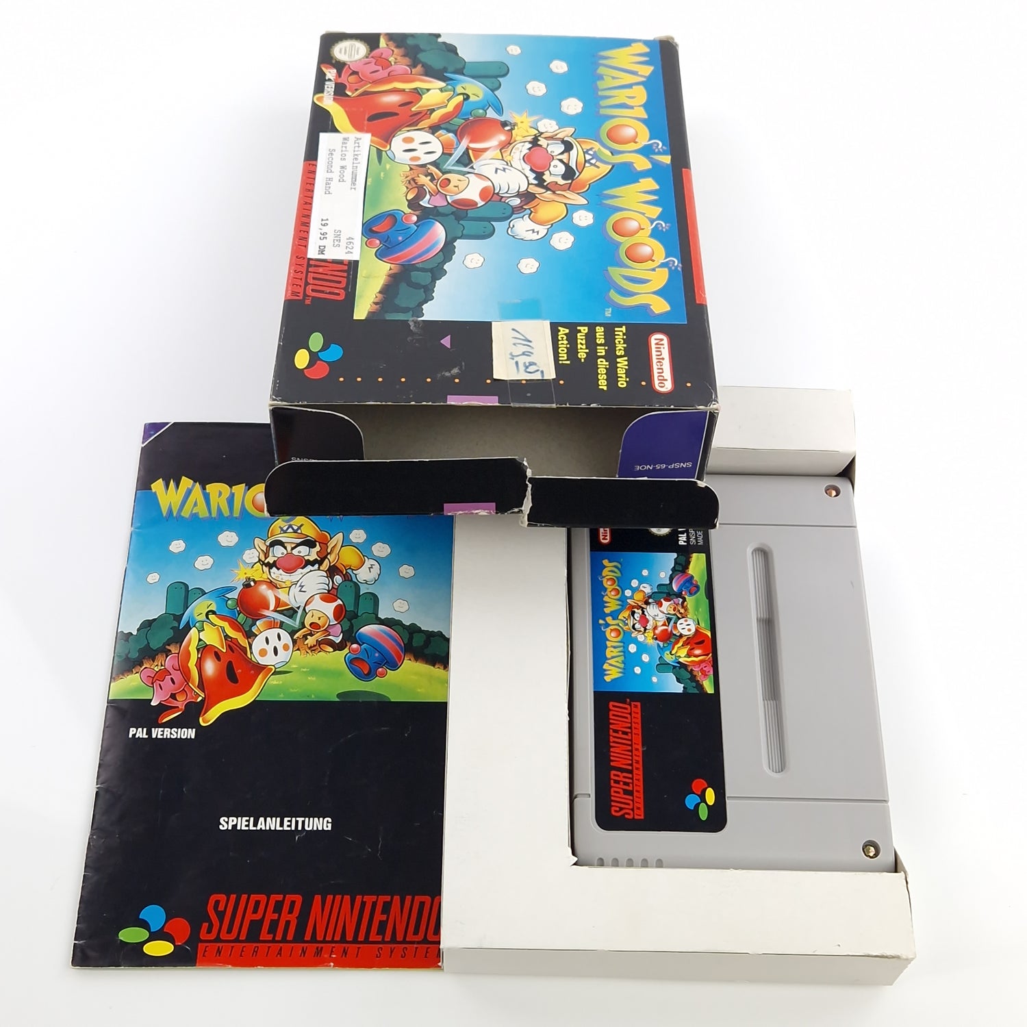 Super Nintendo Spiel : Wario Woods - SNES Modul Anleitung OVP PAL Game NOE