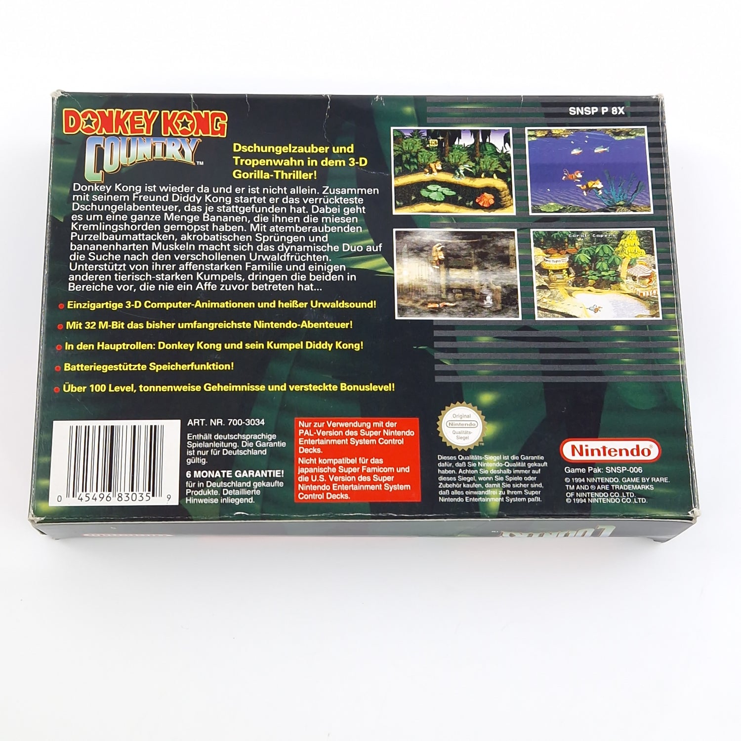 Super Nintendo : Donkey Kong Country 1 - SNES Modul Anleitung OVP PAL NOE