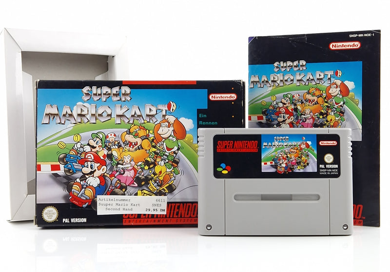 Super Nintendo Spiel : Super Mario Kart - SNES Modul Anleitung OVP PAL NOE