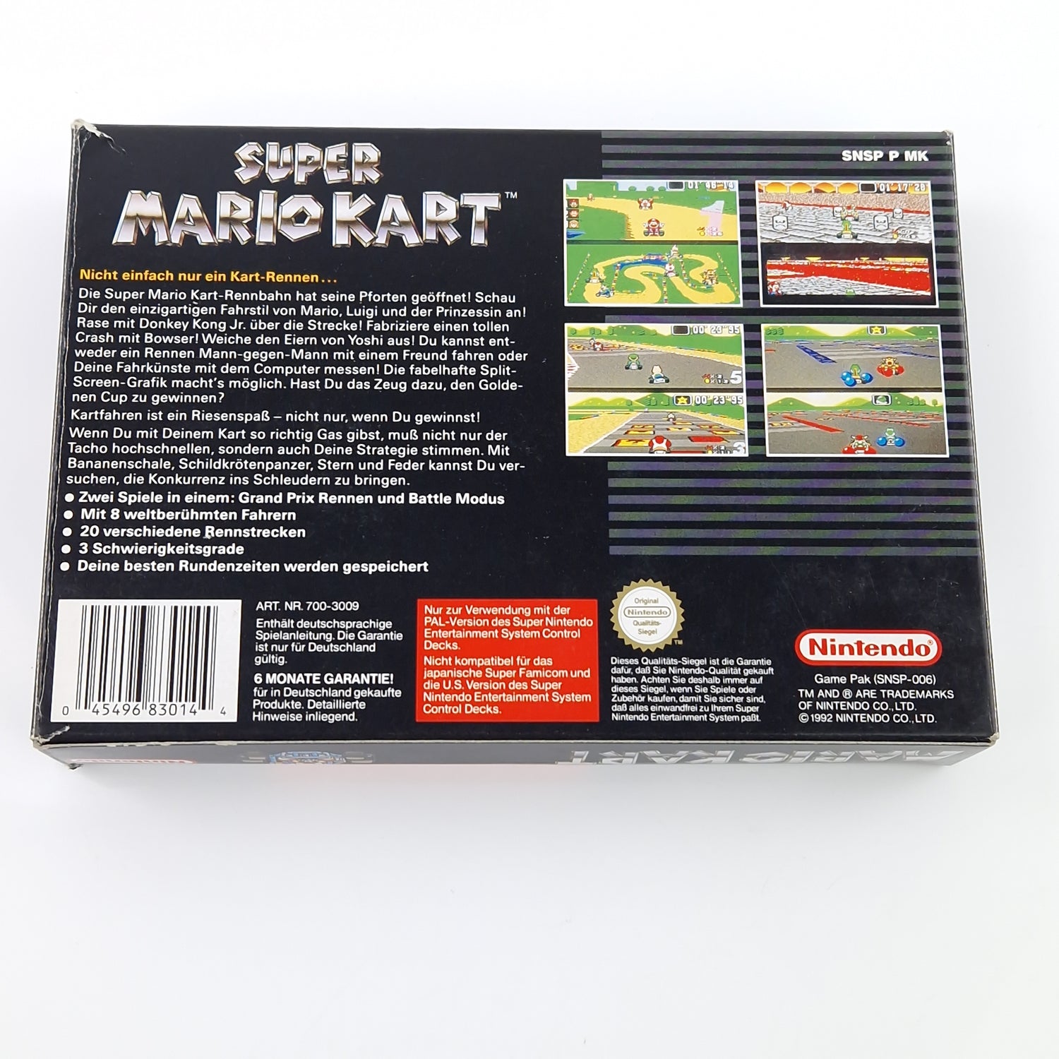 Super Nintendo Spiel : Super Mario Kart - SNES Modul Anleitung OVP PAL NOE