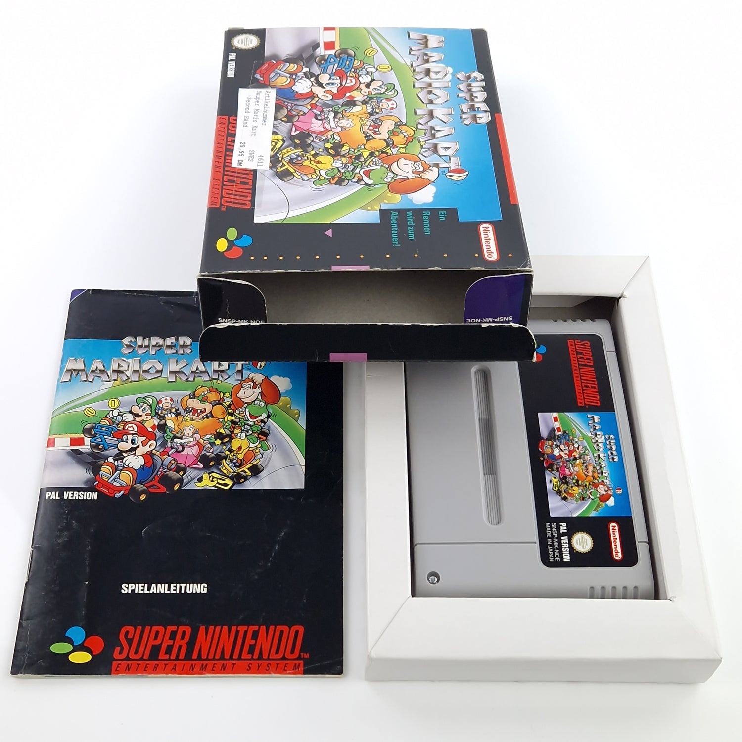 Super Nintendo Spiel : Super Mario Kart - SNES Modul Anleitung OVP PAL NOE