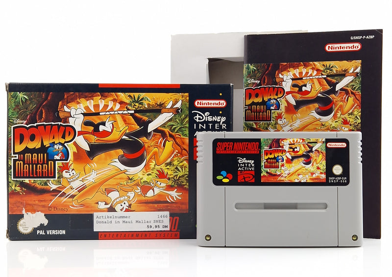 Super Nintendo Spiel : Donald in Maui Mallard - SNES Modul OVP Anleitung PAL