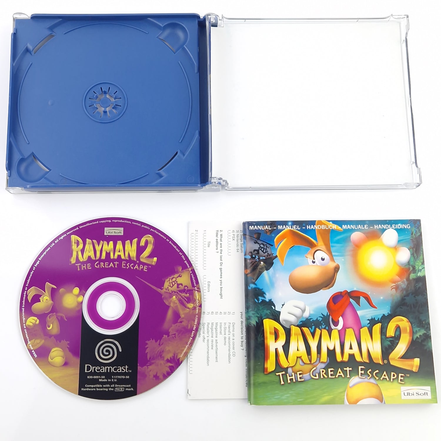 Sega Dreamcast Spiel : Rayman 2 The Great Escape - CD Anleitung OVP / DC PAL