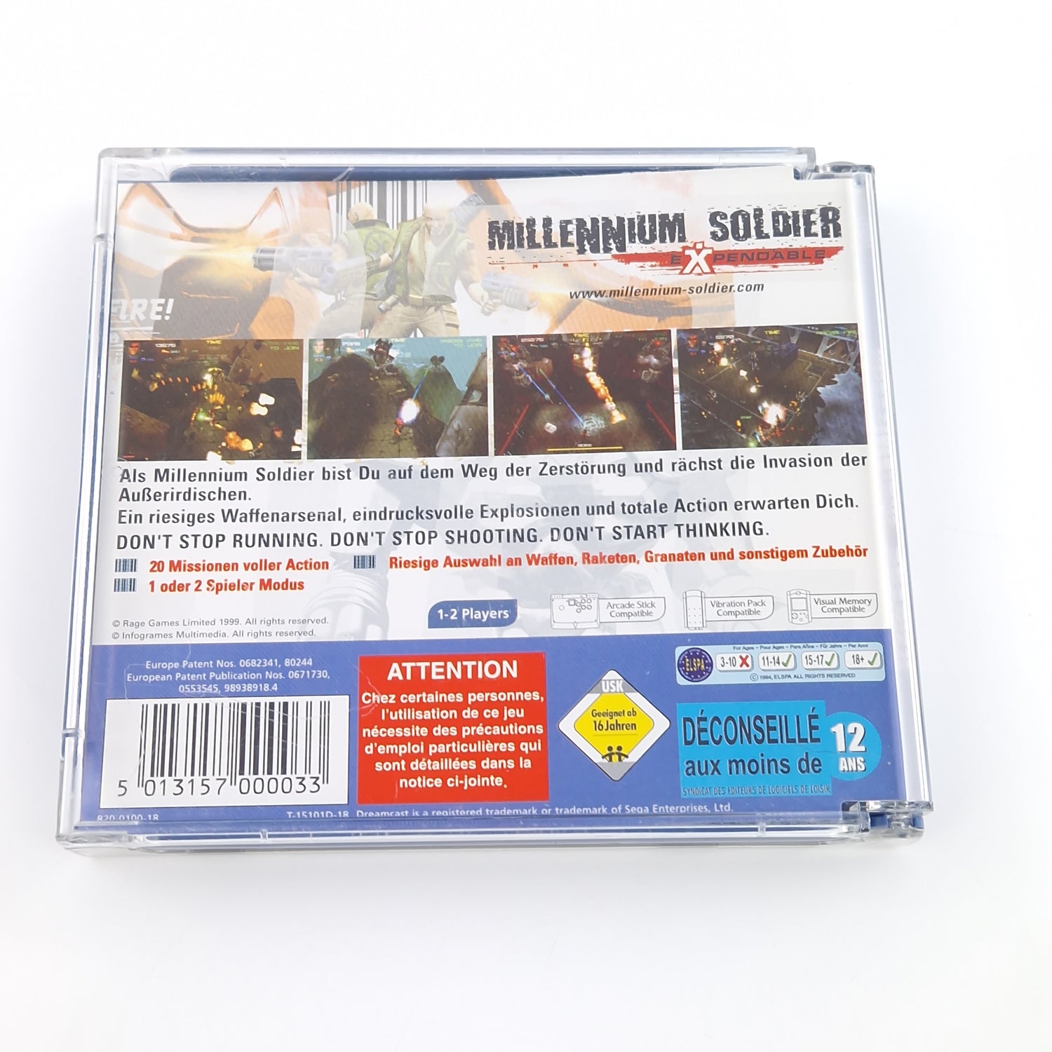 Sega Dreamcast Spiel : Millennium Soldier Expendable - CD Anleitung OVP / DC PAL