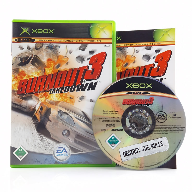 Xbox Classic Spiel : Burnout 3 Takedown - CD Disk Anleitung OVP Microsoft