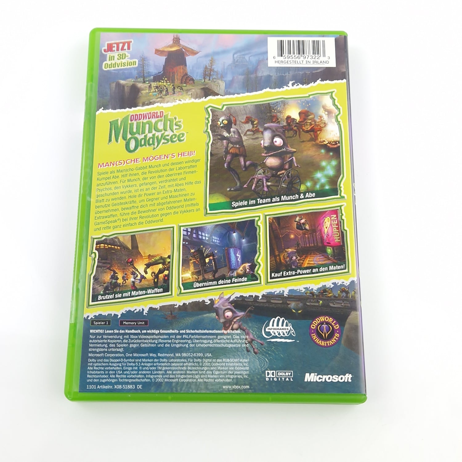 Xbox Classic Spiel : Oddworld Munch´s Oddysee - CD Disk Anleitung OVP