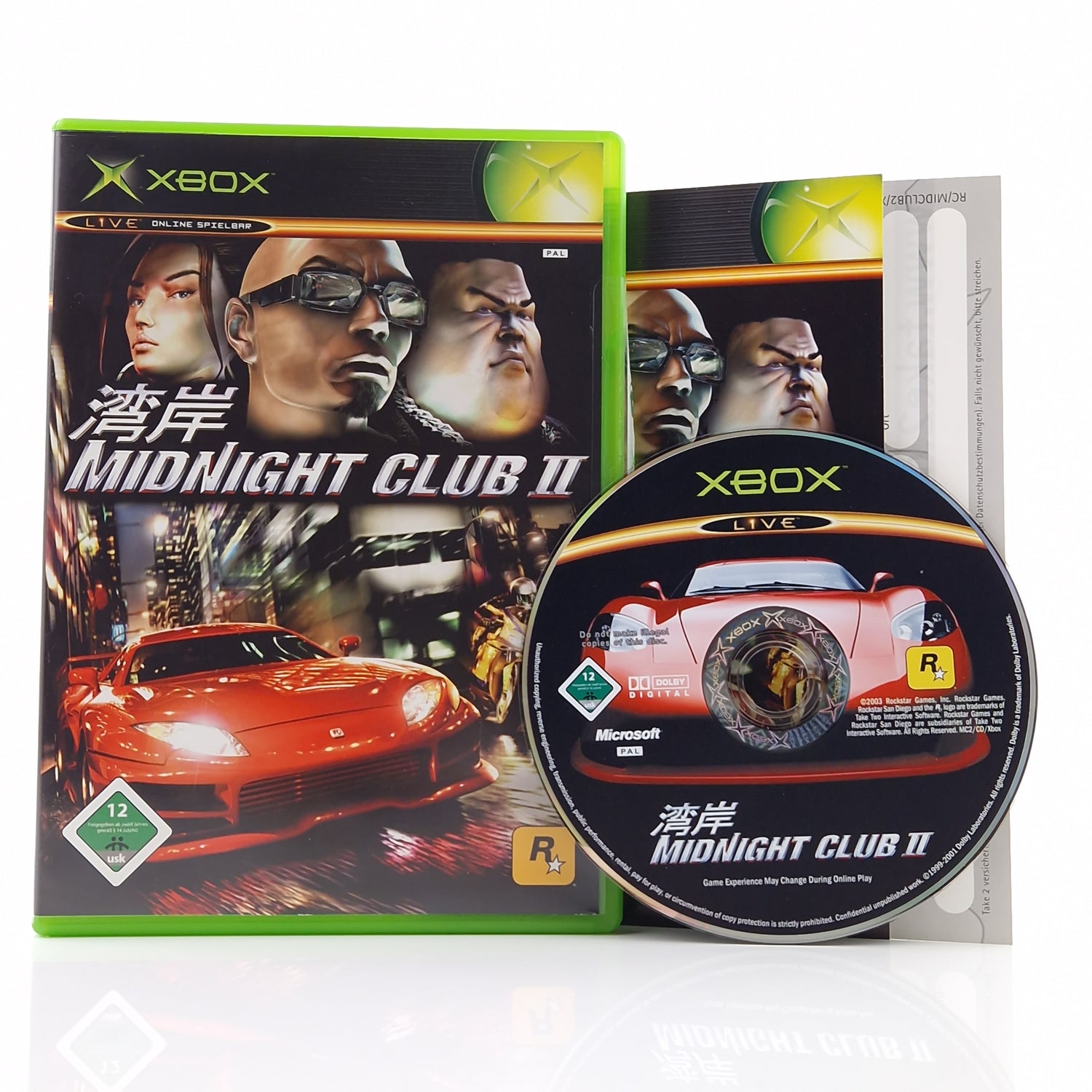 Xbox Classic Spiel : Midnight Club II - CD Disk Anleitung OVP / Microsoft PAL