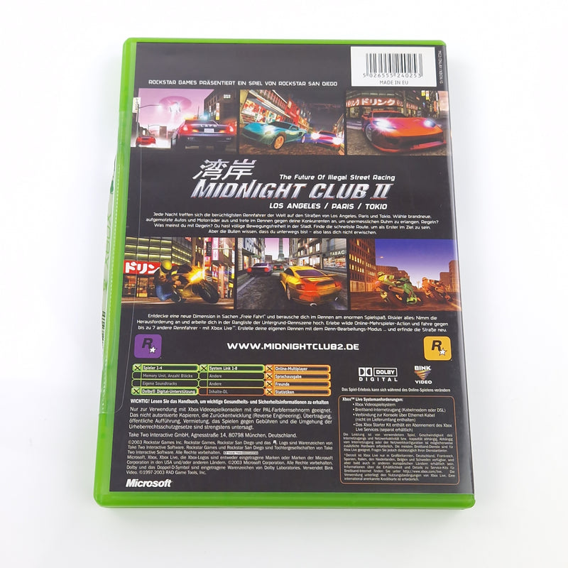 Xbox Classic Spiel : Midnight Club II - CD Disk Anleitung OVP / Microsoft PAL