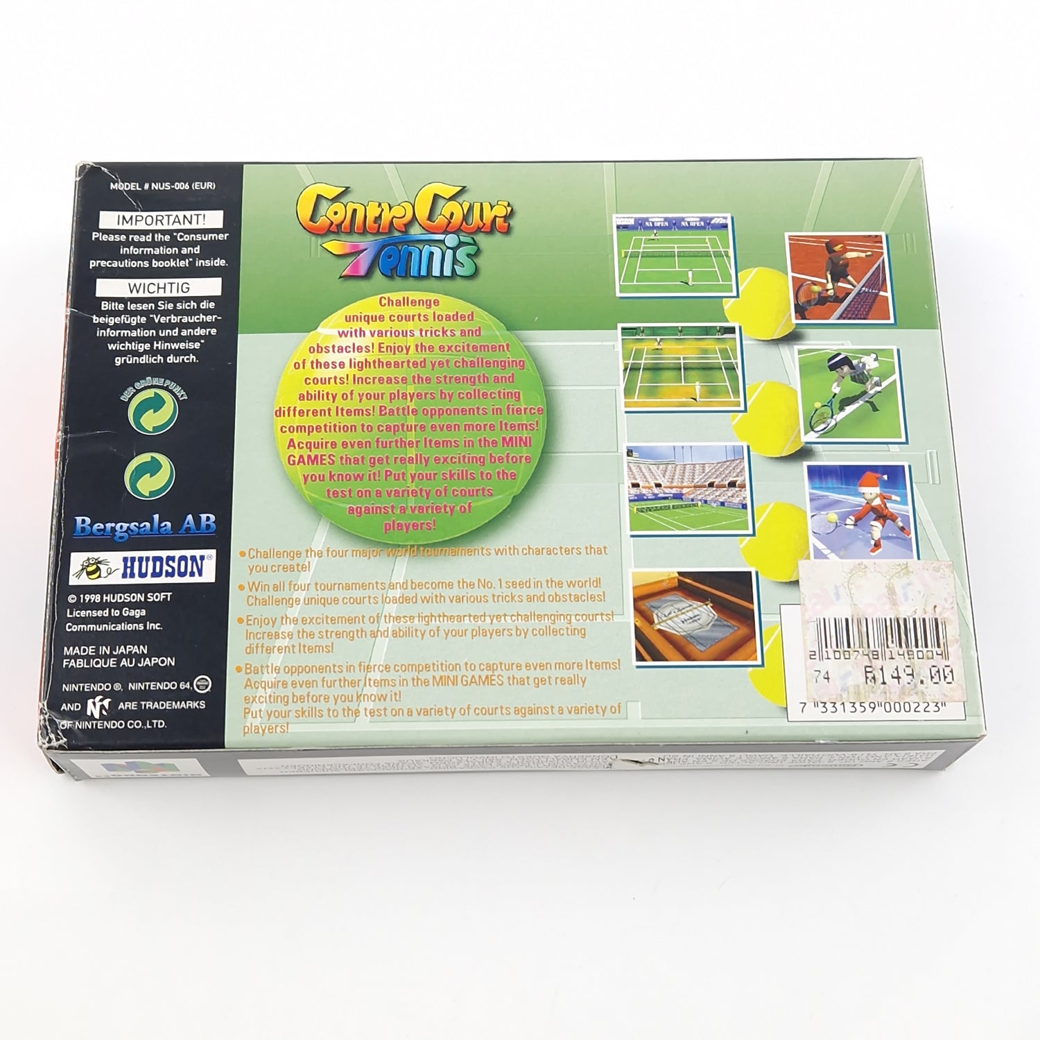 Nintendo 64 Spiel : Centre Court Tennis - Modul ohne Anleitung OVP / N64 PAL