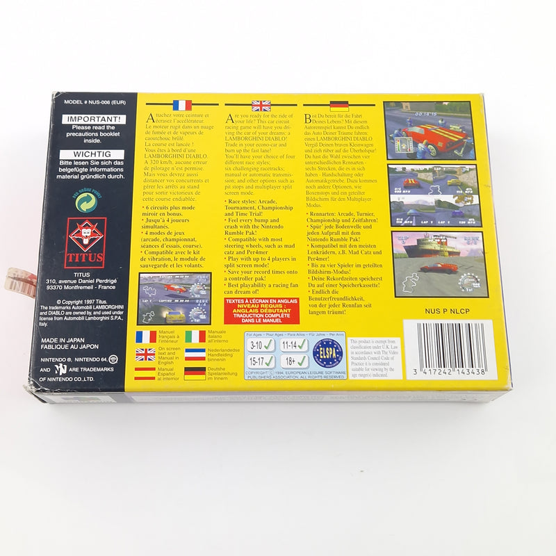 Nintendo 64 Spiel : Automobili Lamborghi - N64 Modul Anleitung OVP cib / PAL EUR