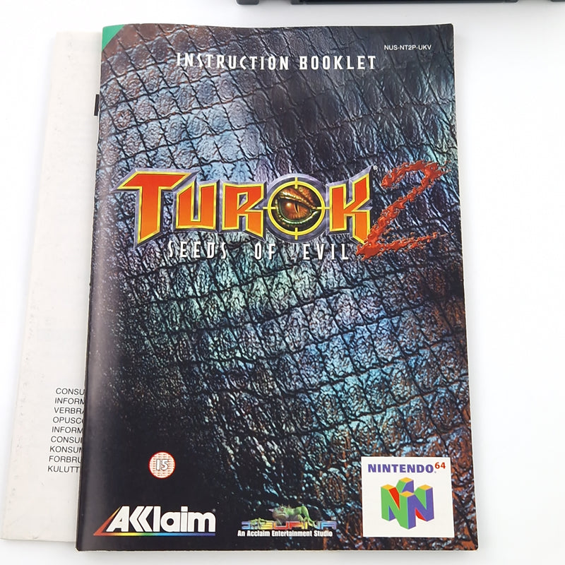 Nintendo 64 Spiel : Turok 2 Seeds of Evil - N64 Modul Anleitung OVP / PAL UKV