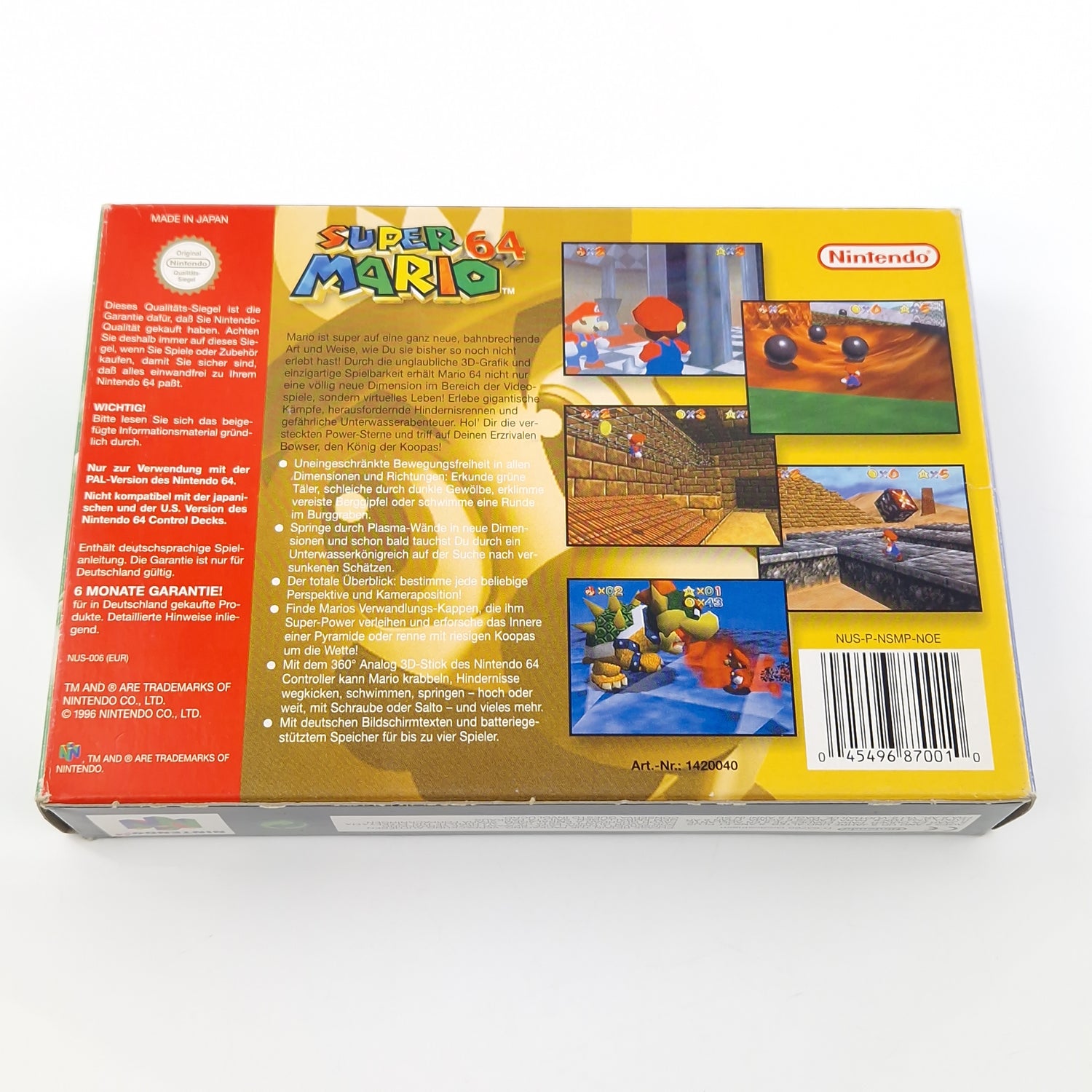 Nintendo 64 Spiel : Super Mario 64 - N64 Modul Anleitung OVP cib / PAL NOE