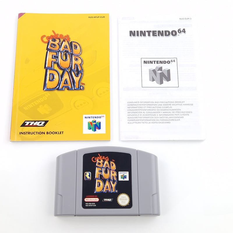 Nintendo 64 Spiel : Conkers BAD FUR DAY - N64 Modul Anleitung OVP / PAL EUR