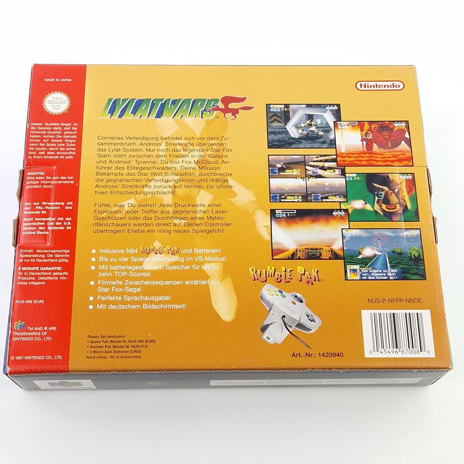 Nintendo 64 Spiel : Lylatwars - N64 Modul Anleitung OVP / PAL NNOE