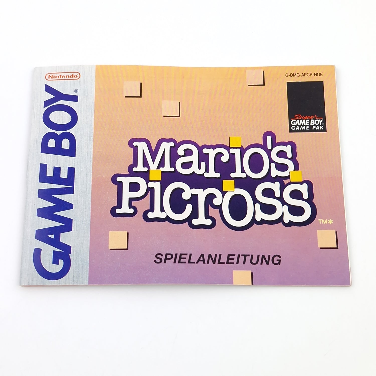 Nintendo Game Boy Classic Spiel : Mario Picross - Modul Anleitung / PAL NOE