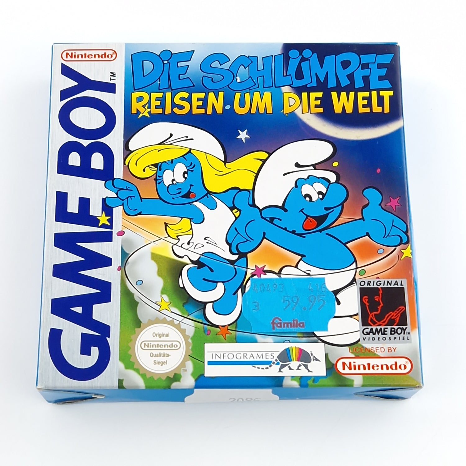 Nintendo Game Boy Classic Spiel : Die Schlümpfe Reisen um die Welt - GB OVP PAL