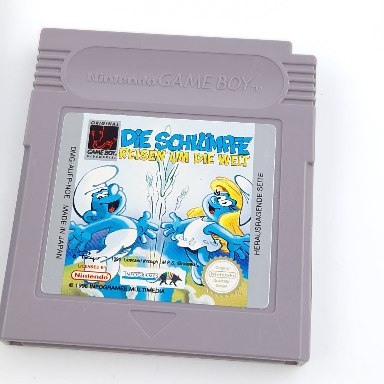 Nintendo Game Boy Classic Spiel : Die Schlümpfe Reisen um die Welt - GB OVP PAL