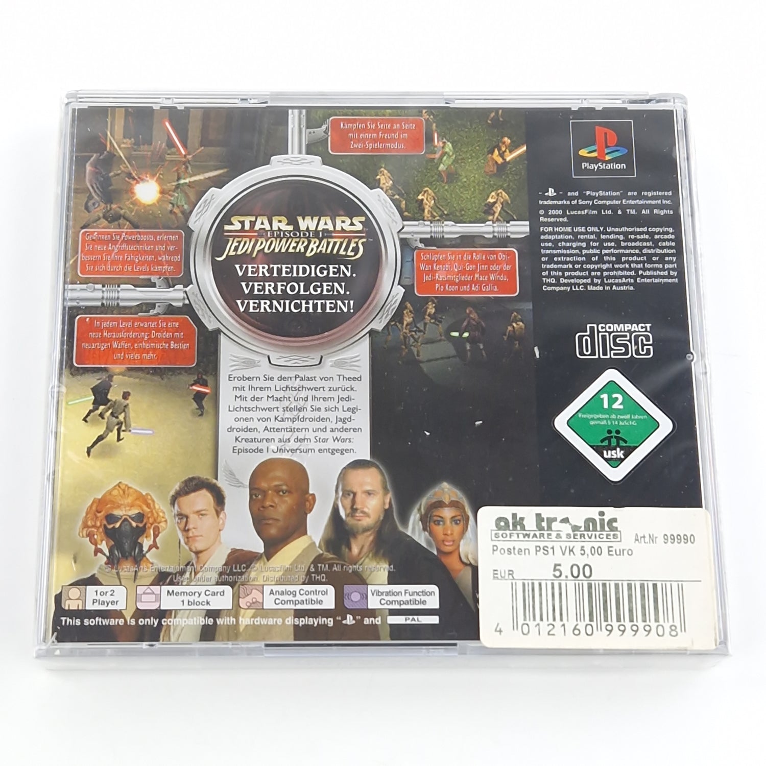 Playstation 1 Spiel : Star Wars Episode I Jedi Power Battles - OVP PS1 Resealed