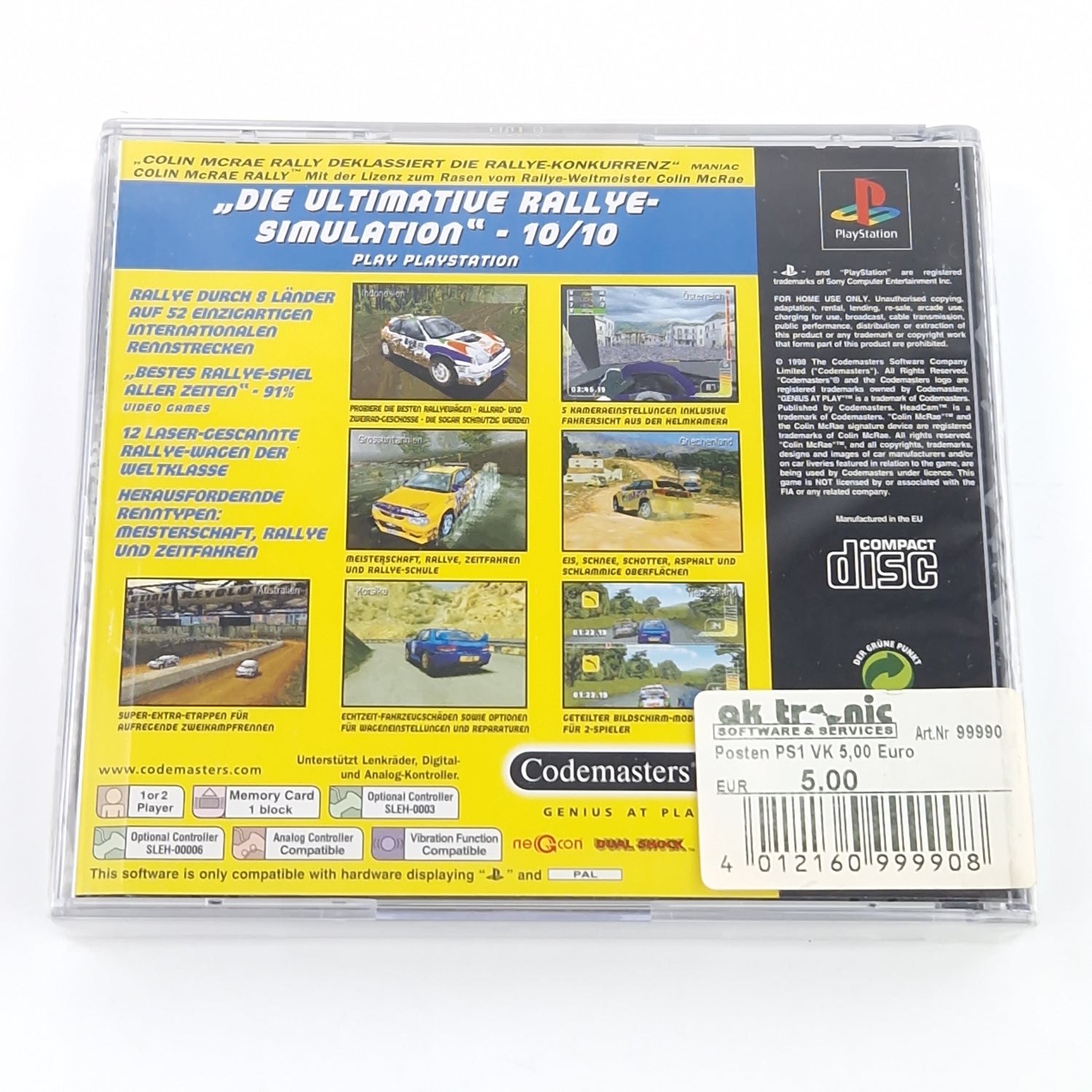 Playstation 1 Spiel : Colin Mc Rally - OVP PS1 Resealed