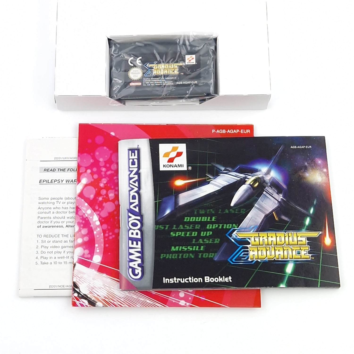 Nintendo Game Boy Advance Spiel : Gradius Advance - GBA Modul Anleitung OVP