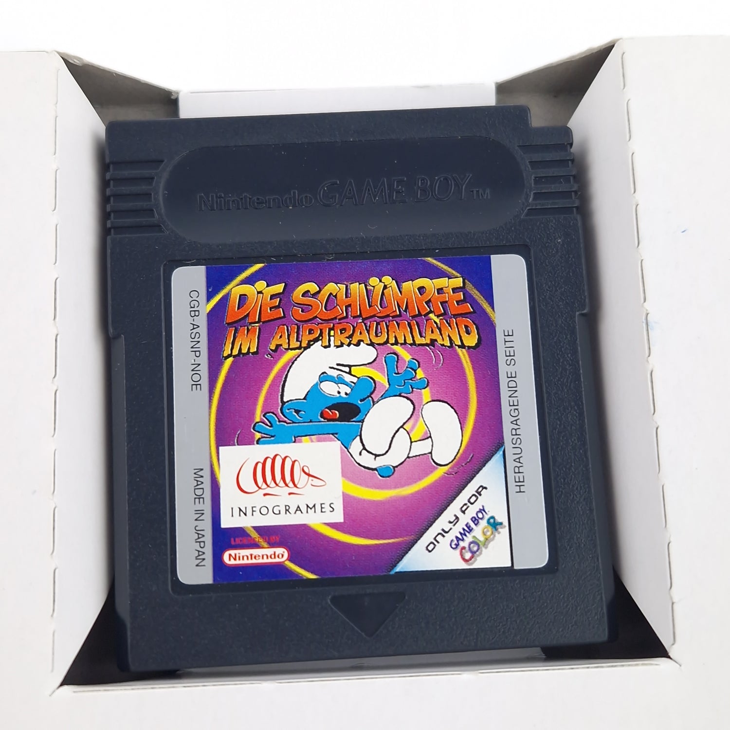 Nintendo Game Boy Color Spiel : Die Schlümpfe im Apltraumland - GBC OVP PAL