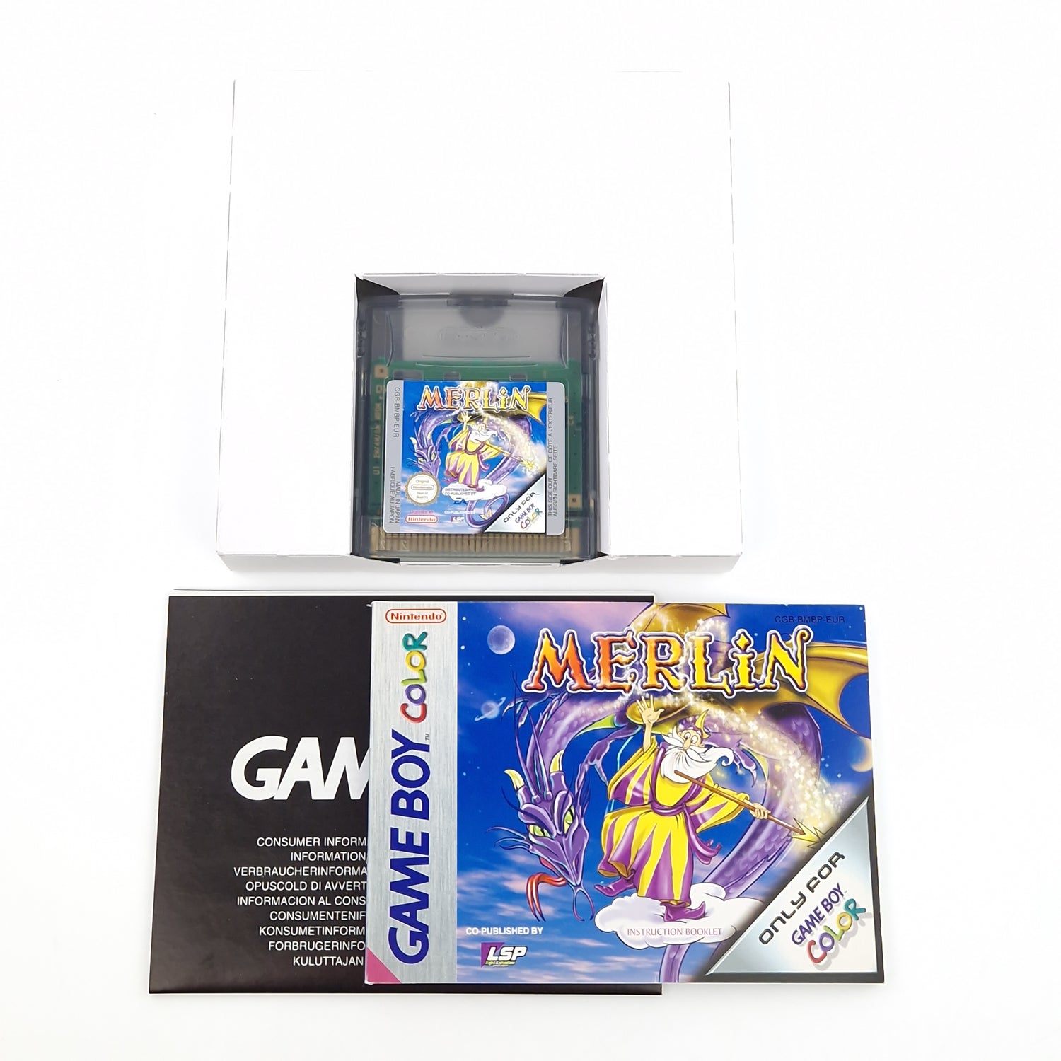 Nintendo Game Boy Color Spiel : Merlin - GBA Modul Anleitung OVP PAL