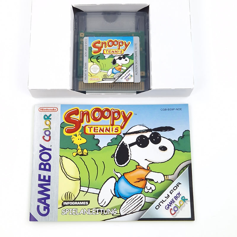 Nintendo Game Boy Color Spiel : Snoopy Tennis - GBC Modul Anleitung OVP PAL