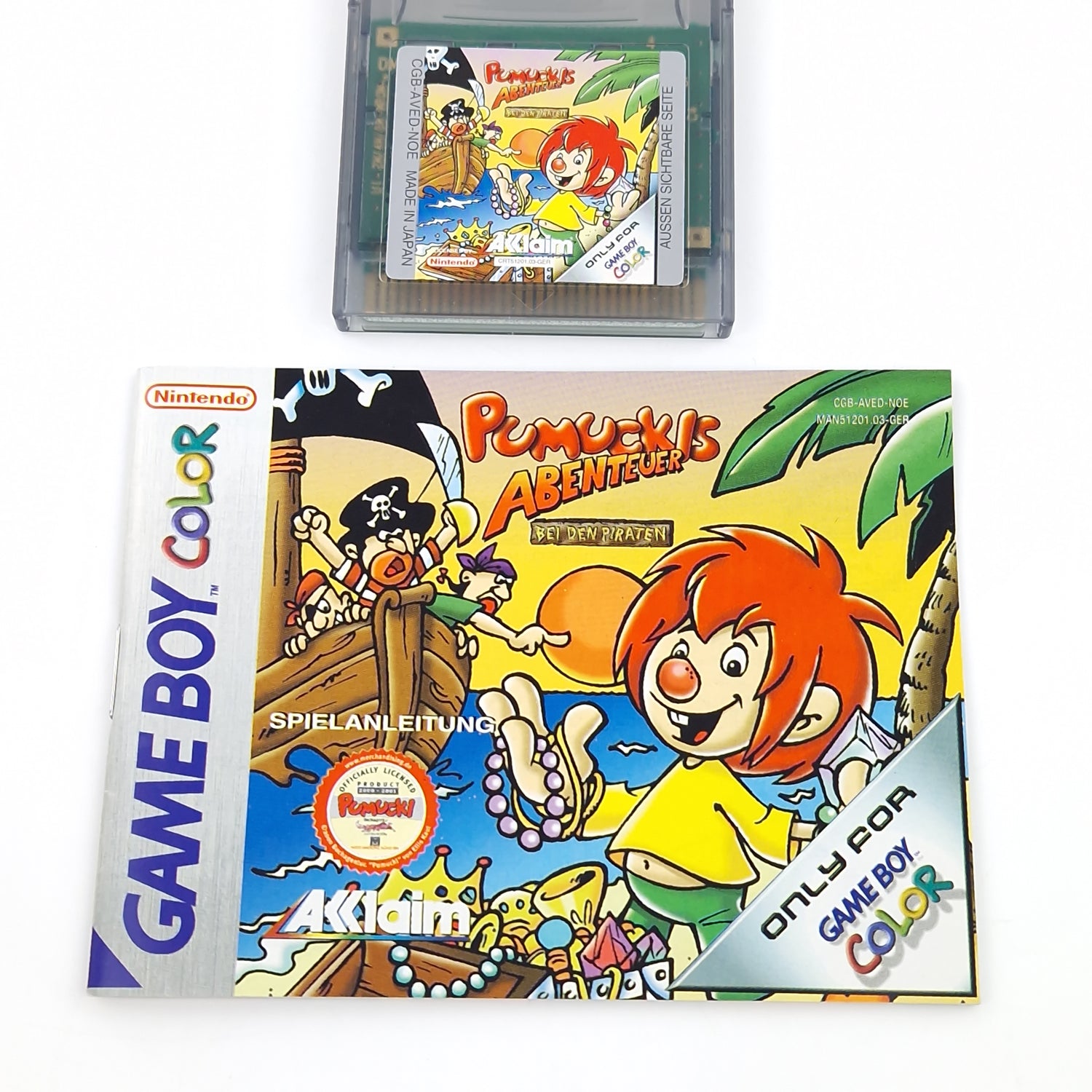 Nintendo Game Boy Color Spiel : Pumuckls Abenteuer bei den Piraten - GBC OVP PAL