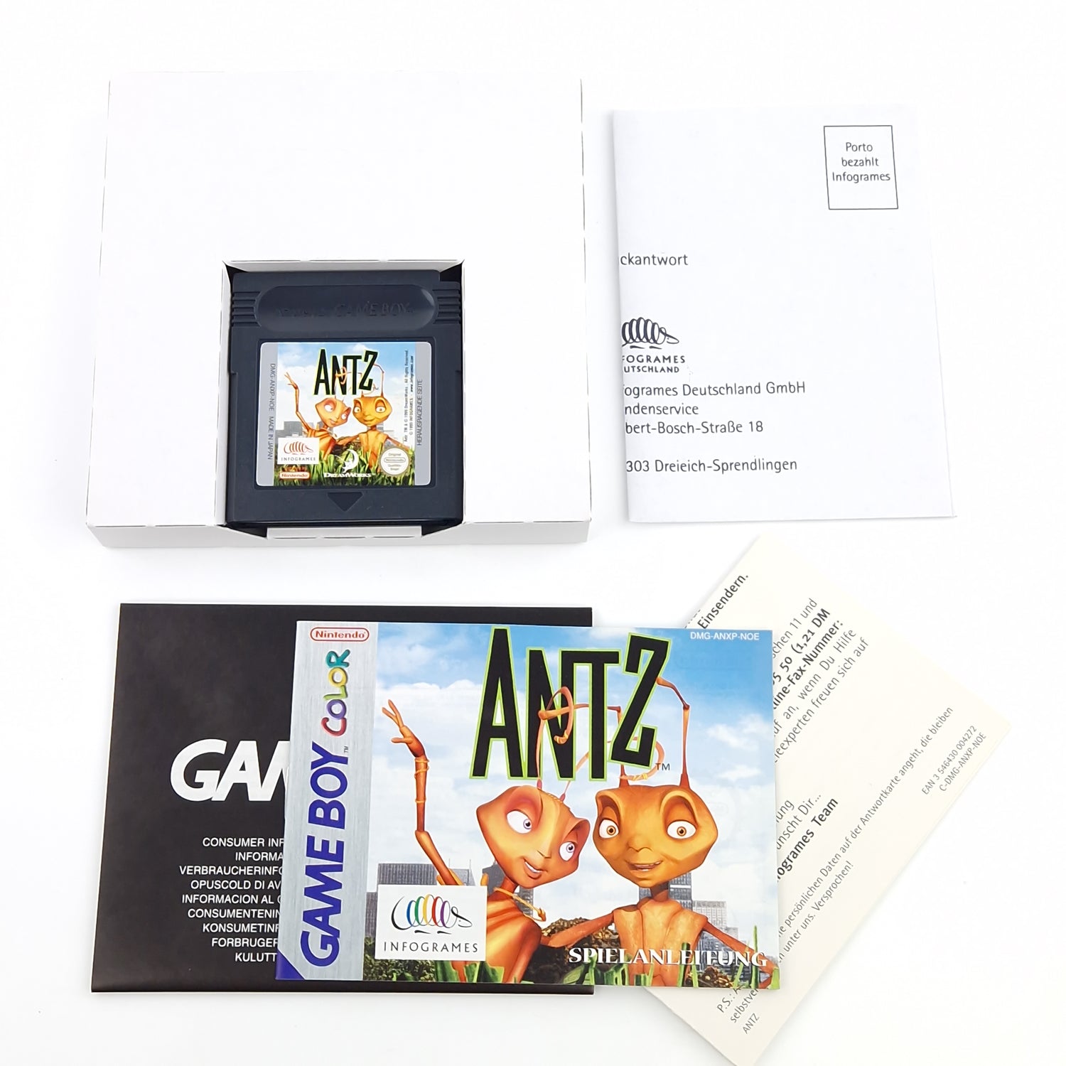 Nintendo Game Boy Color Spiel : Antz - GBC Modul Anleitung OVP PAL