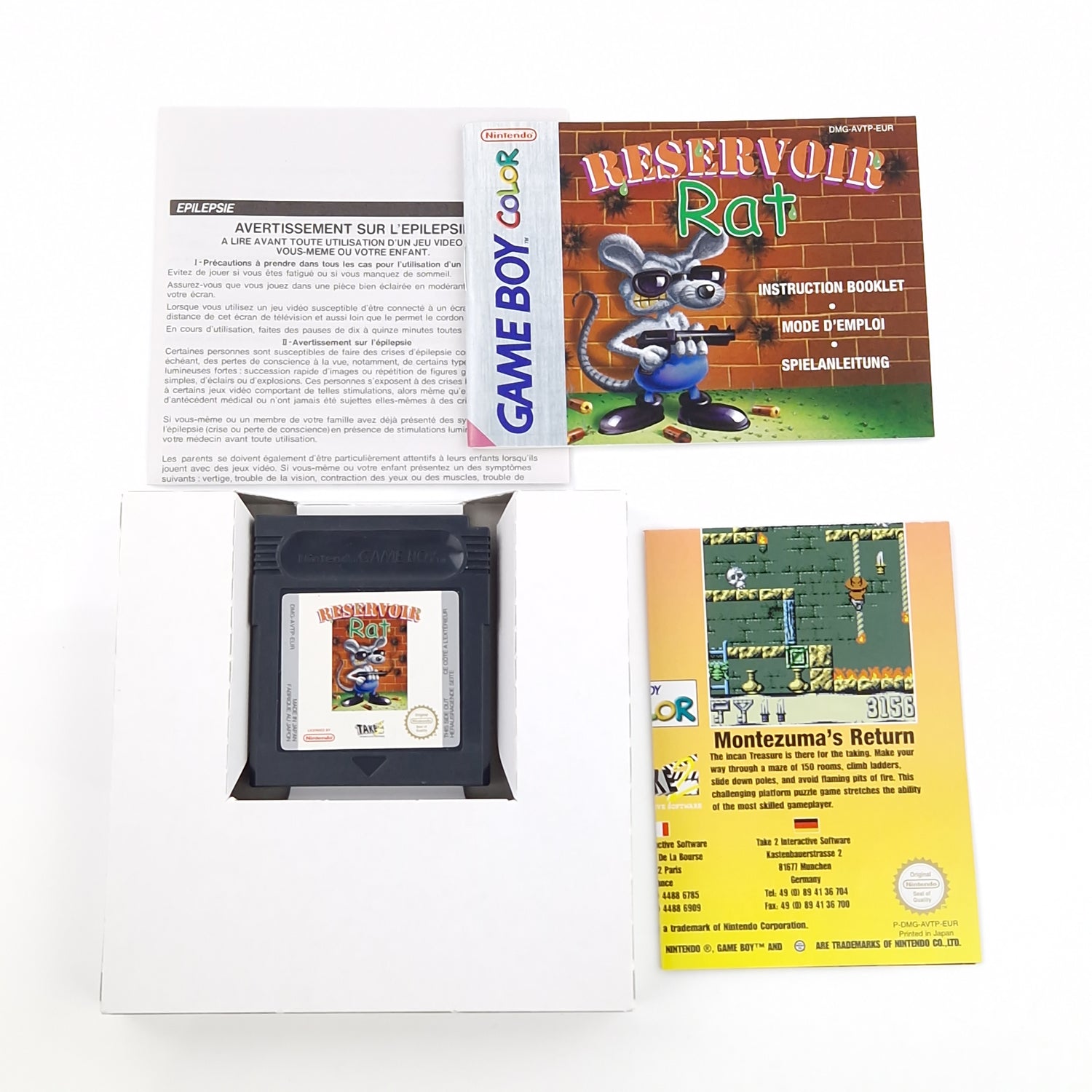 Nintendo Game Boy Color Spiel : Reservoir Rat - GBC Modul Anleitung OVP PAL