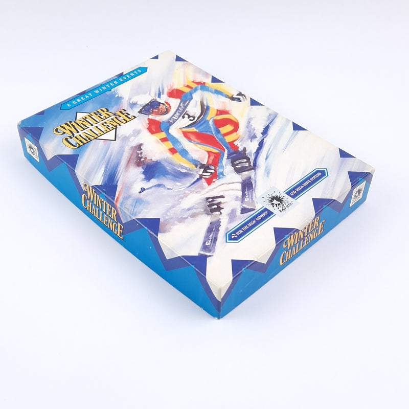 Sega Mega Drive game: Winter Challenge with cardboard original packaging instructions module | PAL Game