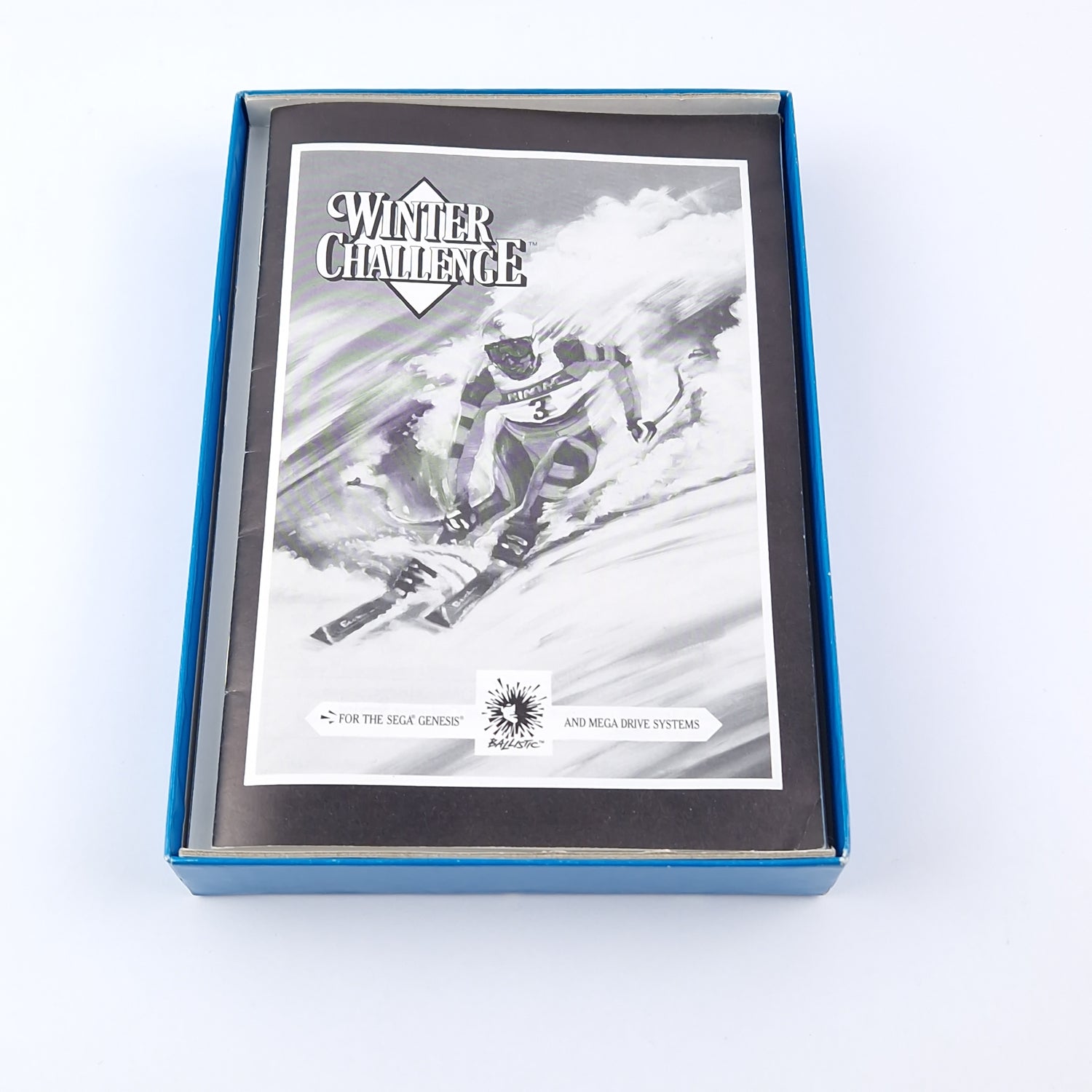 Sega Mega Drive game: Winter Challenge with cardboard original packaging instructions module | PAL Game