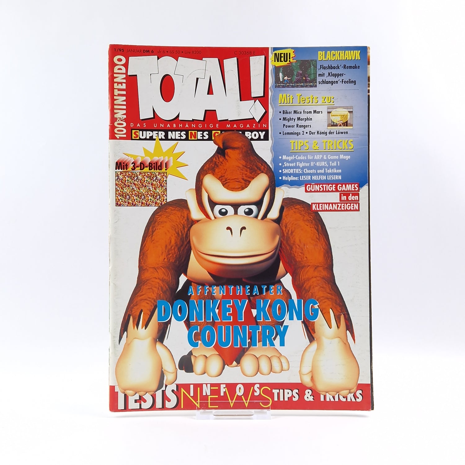 100% Nintendo TOTAL! Magazin : 1/95 Januar mit 3D Bild - Zeitschrift 1995