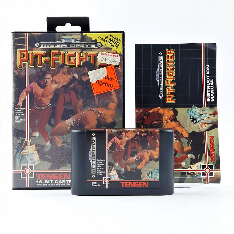 Sega Mega Drive Spiel : Pit-Fighter - OVP Anleitung Modul | 16-Bit Cartridge