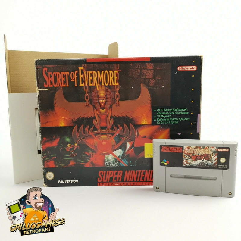 Super Nintendo game "Secret of Evermore" SNES | Original packaging Big Box RPG | PAL NOE