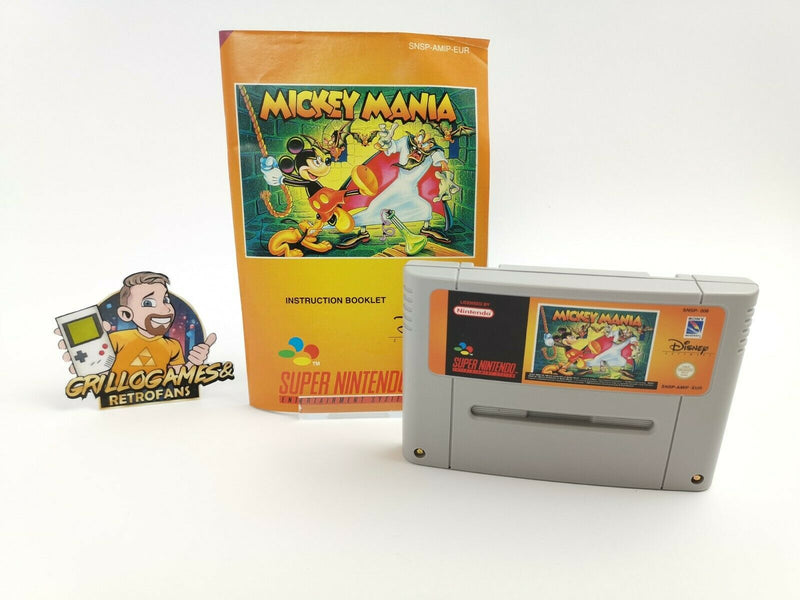 Super Nintendo Spiel " Mickey Mania + Anleitung " Snes | Pal | Modul